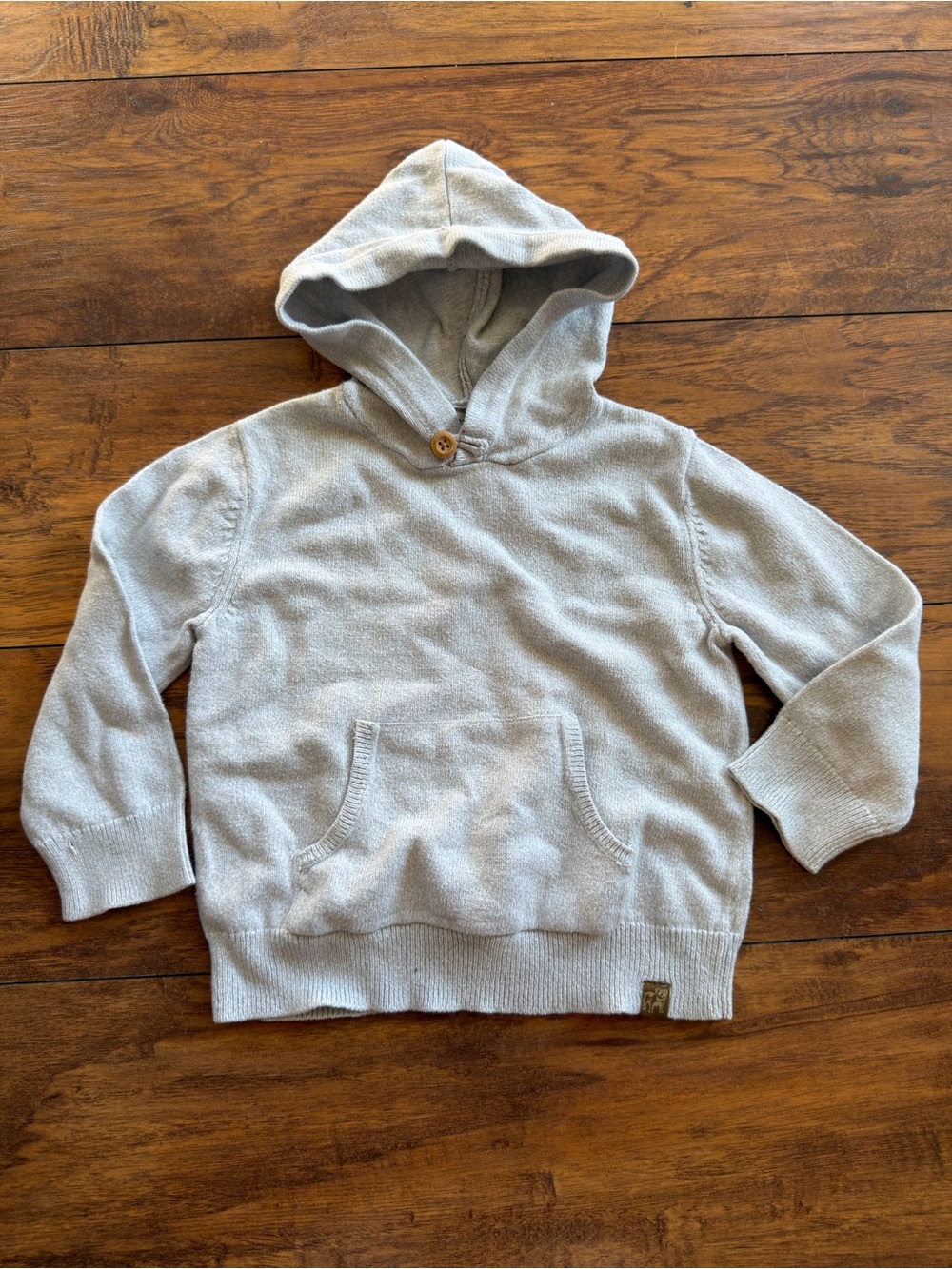 OshKosh B'gosh Light Gray Hooded Knit Pullover Sweater